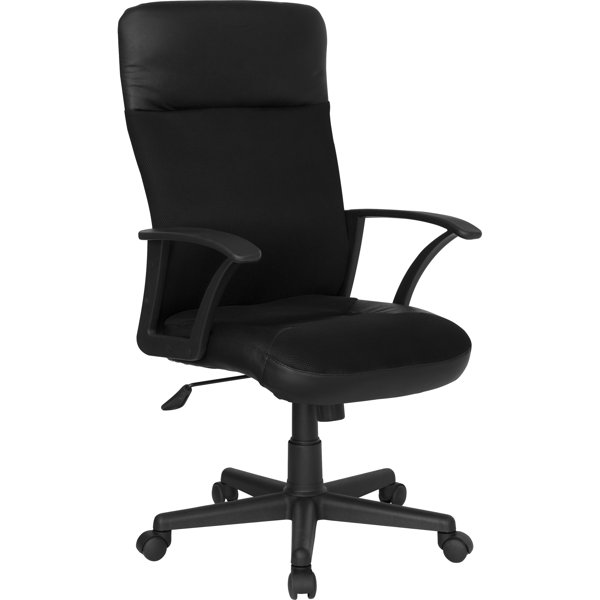 Flash Furniture Personalized High-Back Leather and Mesh Combination